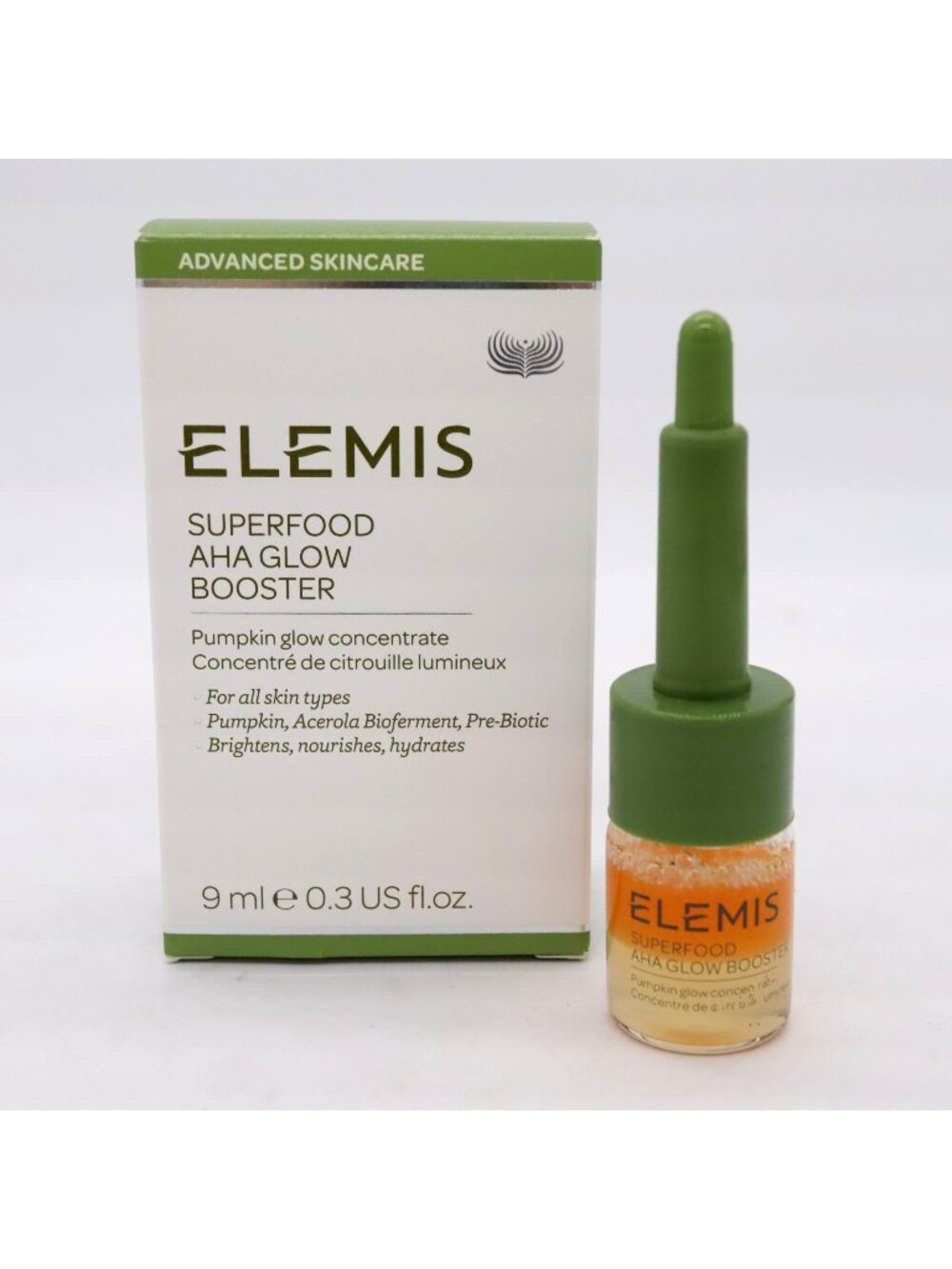 Elemis Superfood AHA Glow Booster Full Size 9 ml New in Box